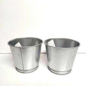 IKEA Silver Metal Planter Pots